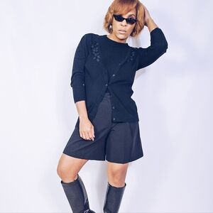 Floral Applique Cardigan Sweater